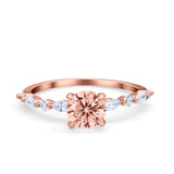 Art Deco Solitaire Wedding Ring Simulated Cubic Zirconia 925 Sterling Silver