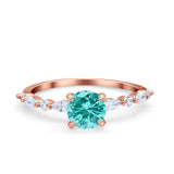 Art Deco Solitaire Wedding Ring Simulated Cubic Zirconia 925 Sterling Silver