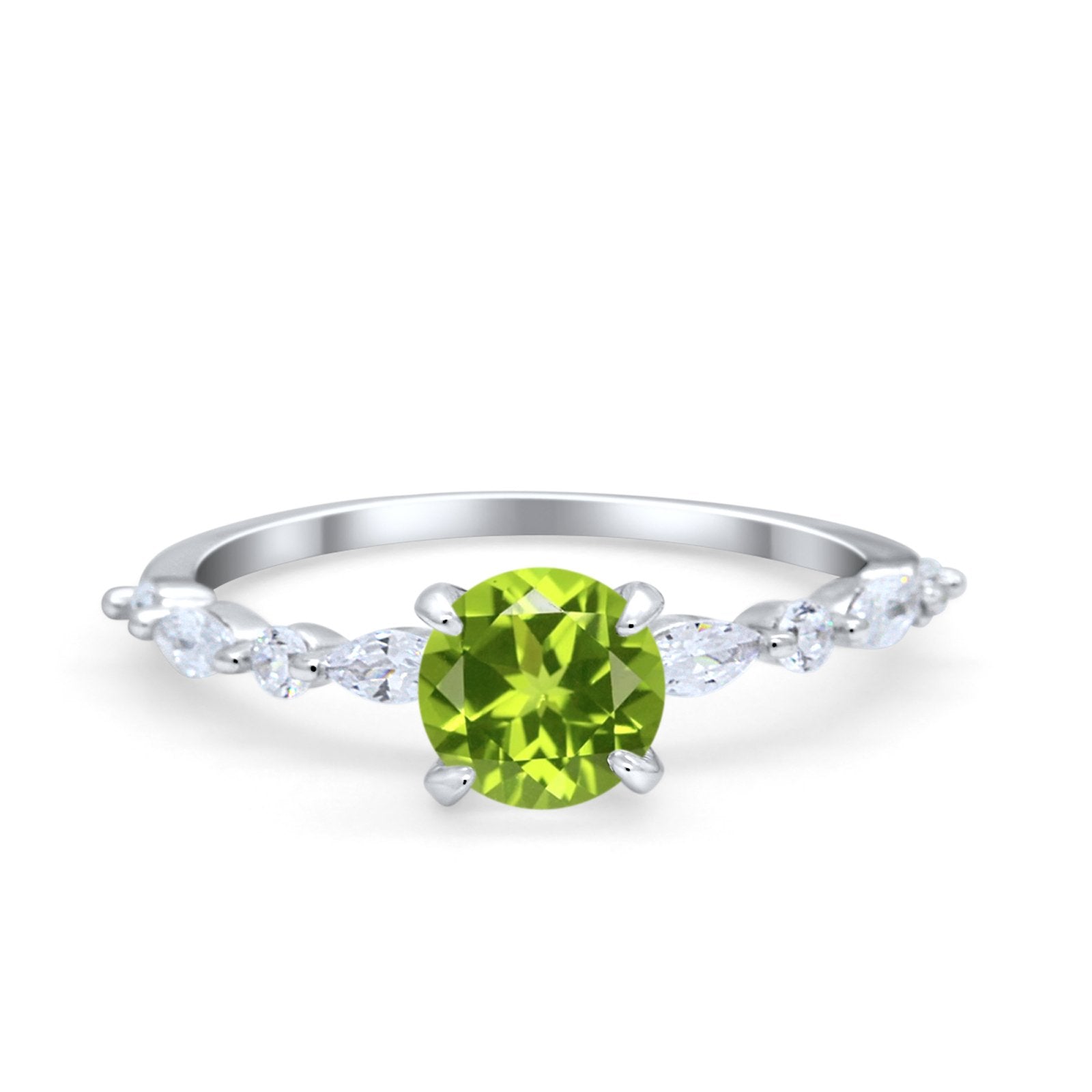 Art Deco Solitaire Wedding Ring Simulated Cubic Zirconia 925 Sterling Silver