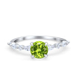 Art Deco Solitaire Wedding Ring Simulated Cubic Zirconia 925 Sterling Silver