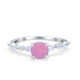 Art Deco Solitaire Wedding Ring Simulated Cubic Zirconia 925 Sterling Silver