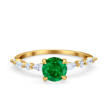 Art Deco Solitaire Wedding Ring Simulated Cubic Zirconia 925 Sterling Silver