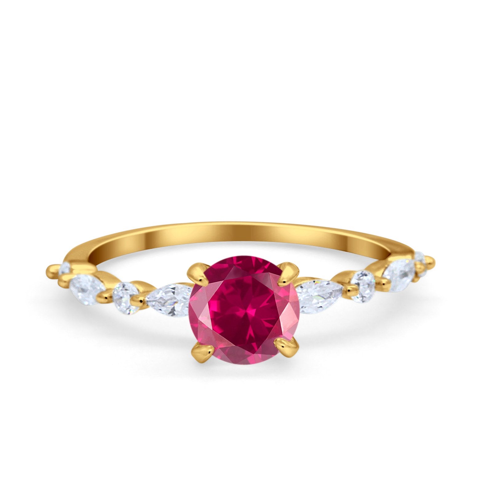 Art Deco Solitaire Wedding Ring Simulated Cubic Zirconia 925 Sterling Silver