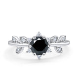 Art Deco Dainty Wedding Ring Round Simulated Cubic Zirconia 925 Sterling Silver