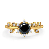 Art Deco Dainty Wedding Ring Round Simulated Cubic Zirconia 925 Sterling Silver