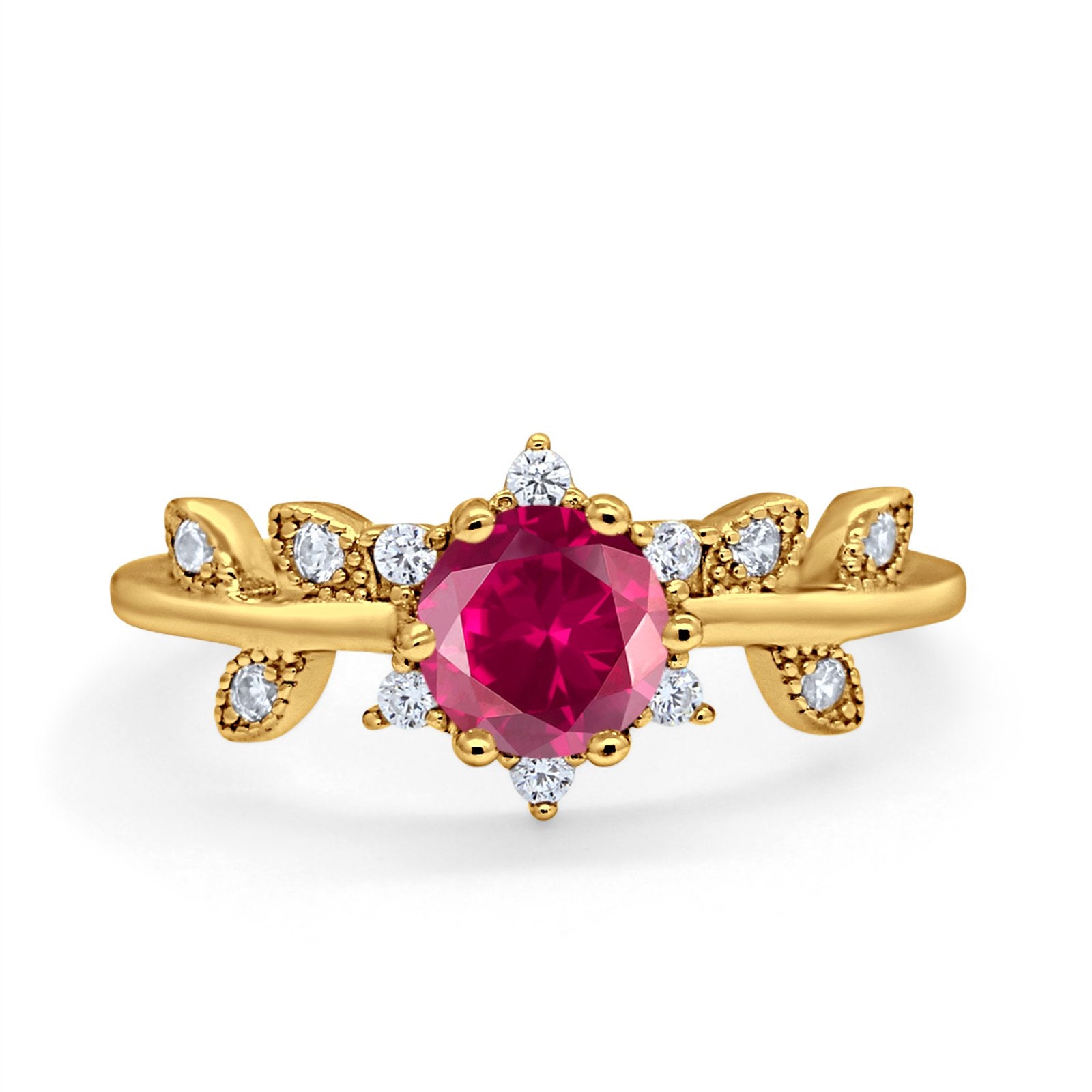 Art Deco Dainty Wedding Ring Round Simulated Cubic Zirconia 925 Sterling Silver