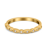 Half Eternity Wedding Band Ring Marquise Round Simulated Cubic Zirconia 925 Sterling Silver