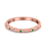 Half Eternity Wedding Band Ring Marquise Round Simulated Cubic Zirconia 925 Sterling Silver