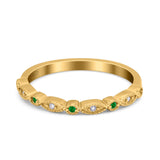 Half Eternity Wedding Band Ring Marquise Round Simulated Cubic Zirconia 925 Sterling Silver