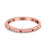 Half Eternity Wedding Band Ring Marquise Round Simulated Cubic Zirconia 925 Sterling Silver