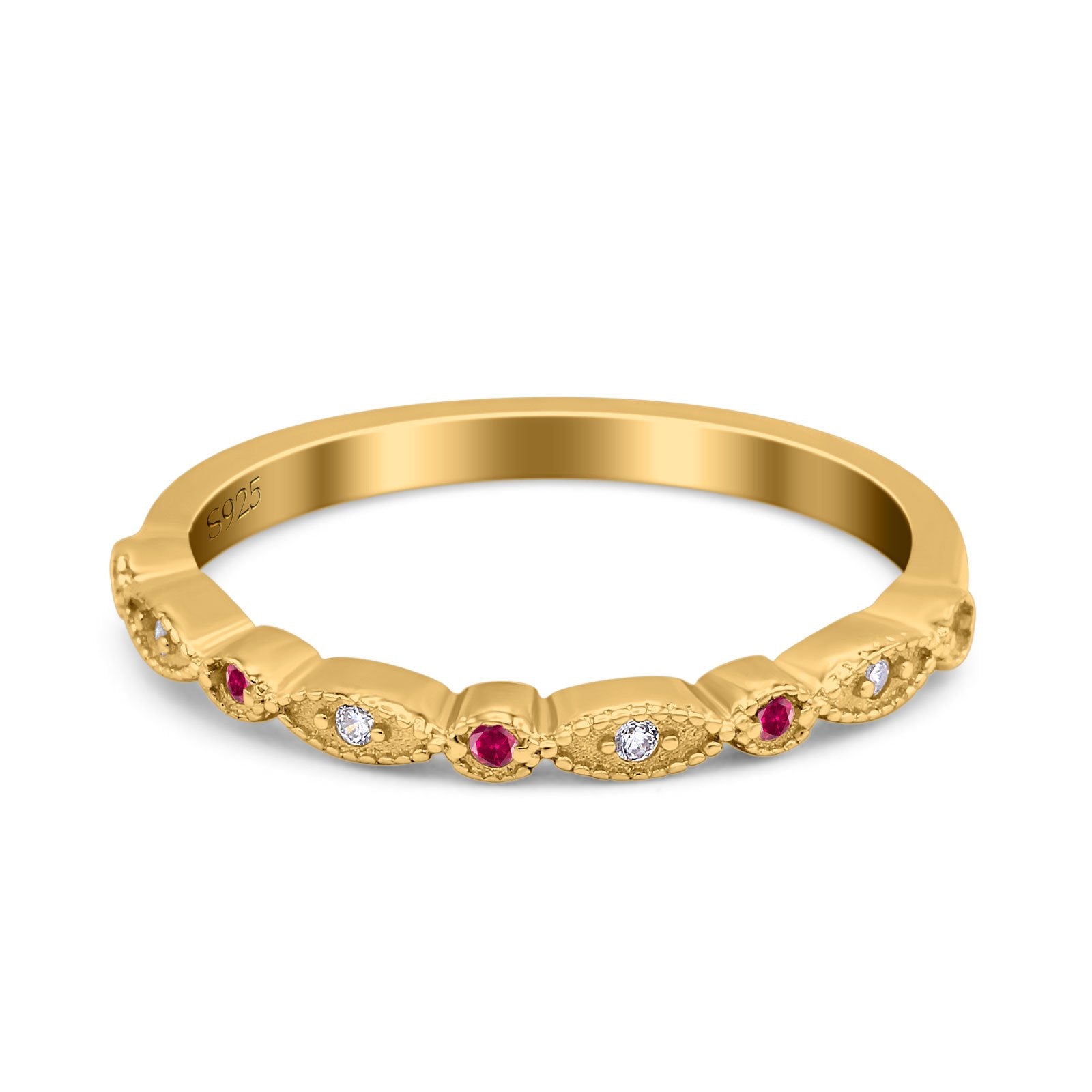 Half Eternity Wedding Band Ring Marquise Round Simulated Cubic Zirconia 925 Sterling Silver