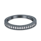 Half Eternity Band Bridal Stacking Engagement Ring Simulated CZ 925 Sterling Silver