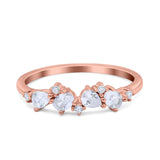 Pear Oval Art Deco Eternity Wedding Band Ring Simulated Cubic Zirconia 925 Sterling Silver