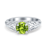Art Deco Filigree Wedding Engagement Bridal Ring Round Simulated Cubic Zirconia 925 Sterling Silver