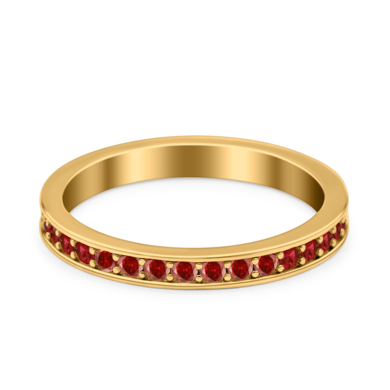 Full Eternity Stackable Band Wedding Ring Simulated CZ 925 Sterling Silver