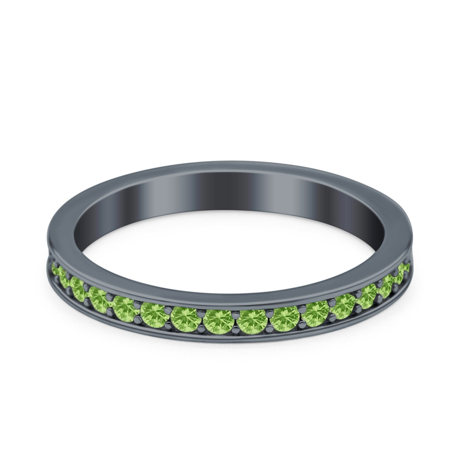 Full Eternity Stackable Band Wedding Ring Simulated CZ 925 Sterling Silver