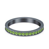 Full Eternity Stackable Band Wedding Ring Simulated CZ 925 Sterling Silver