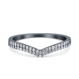 Half Eternity Ring Wedding Band Round Simulated Cubic Zirconia 925 Sterling Silver (4mm)