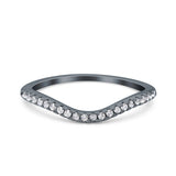 Fashion Half Eternity Ring Round Simulated Cubic Zirconia 925 Sterling Silver (4mm)