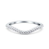 Fashion Half Eternity Ring Round Simulated Cubic Zirconia 925 Sterling Silver (4mm)
