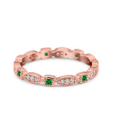 Full Eternity Stackable Ring Wedding Band Round Simulated Cubic Zirconia 925 Sterling Silver (3mm)