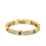 Full Eternity Stackable Ring Wedding Band Round Simulated Cubic Zirconia 925 Sterling Silver (3mm)