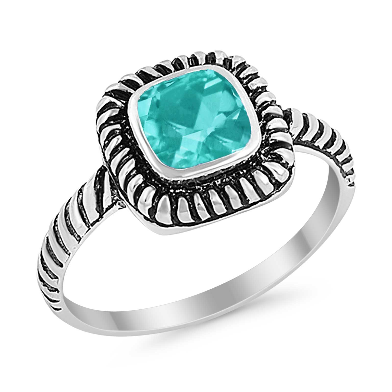 Cable Shank Design Wedding Ring Simulated Cubic Zirconia 925 Sterling Silver