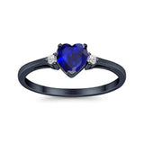 Wedding Heart Promise Ring Simulated Cubic Zirconia 925 Sterling Silver