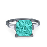 Wedding Ring Princess Cut Baguette Simulated Cubic Zirconia 925 Sterling Silver
