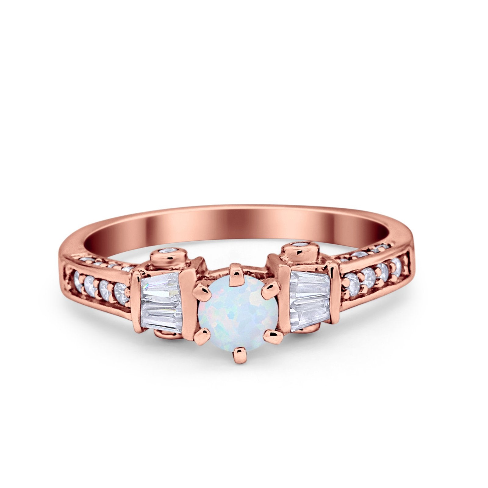 Solitaire Accent Wedding Ring Simulated Cubic Zirconia 925 Sterling Silver