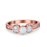 Solitaire Accent Wedding Ring Simulated Cubic Zirconia 925 Sterling Silver