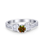 Solitaire Accent Wedding Ring Simulated Cubic Zirconia 925 Sterling Silver