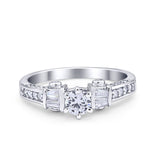 Solitaire Accent Wedding Ring Simulated Cubic Zirconia 925 Sterling Silver