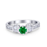 Solitaire Accent Wedding Ring Simulated Cubic Zirconia 925 Sterling Silver