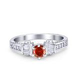 Solitaire Accent Wedding Ring Simulated Cubic Zirconia 925 Sterling Silver