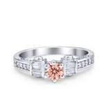 Solitaire Accent Wedding Ring Simulated Cubic Zirconia 925 Sterling Silver