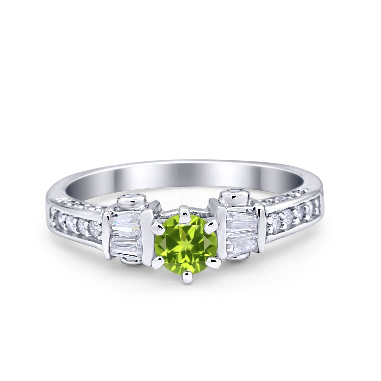 Solitaire Accent Wedding Ring Simulated Cubic Zirconia 925 Sterling Silver