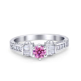 Solitaire Accent Wedding Ring Simulated Cubic Zirconia 925 Sterling Silver