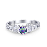 Solitaire Accent Wedding Ring Simulated Cubic Zirconia 925 Sterling Silver