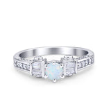 Solitaire Accent Wedding Ring Simulated Cubic Zirconia 925 Sterling Silver