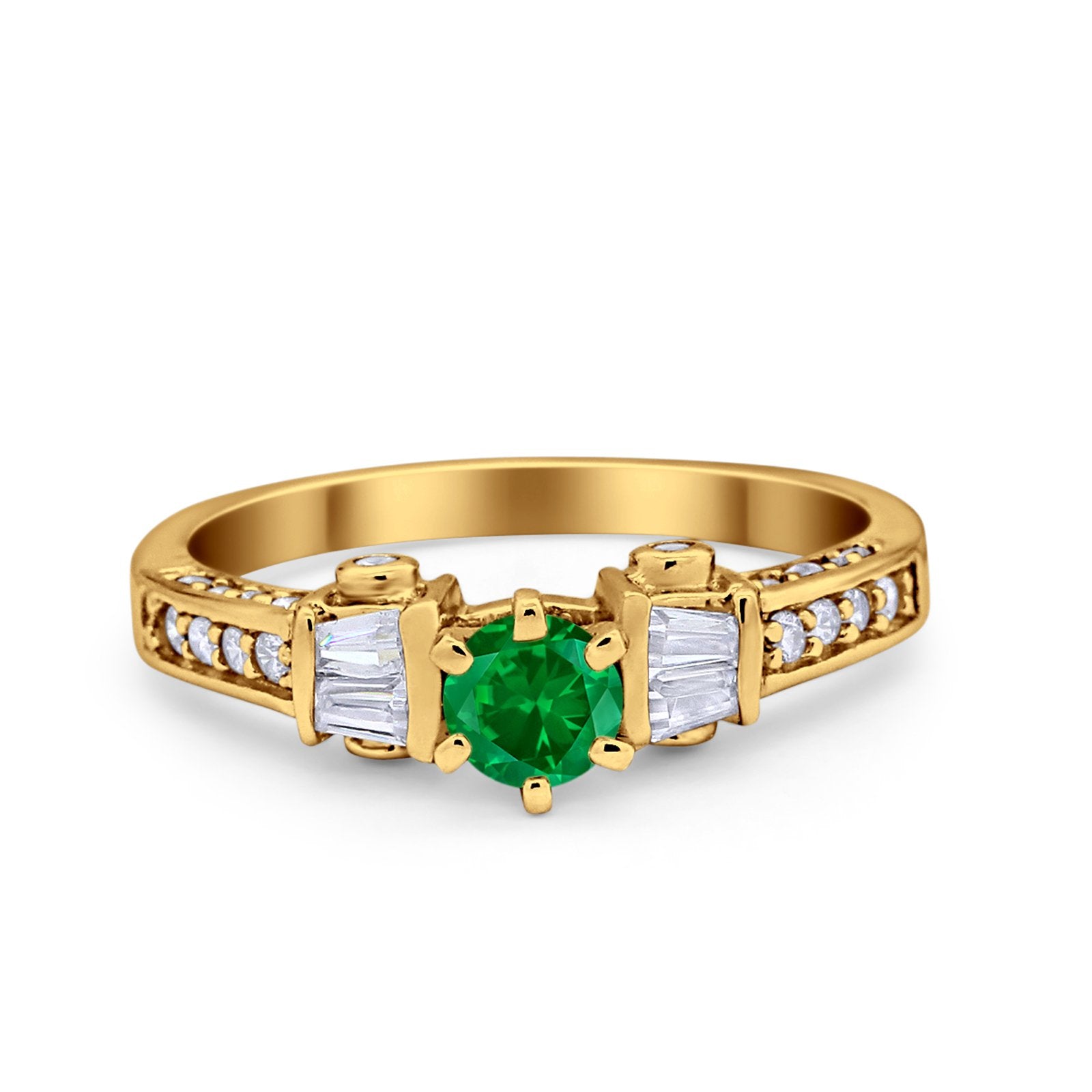 Solitaire Accent Wedding Ring Simulated Cubic Zirconia 925 Sterling Silver