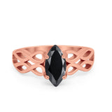 Marquise Simulated Cubic Zirconia Infinity Shank Ring 925 Sterling Silver