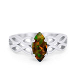Marquise Simulated Cubic Zirconia Infinity Shank Ring 925 Sterling Silver