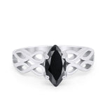 Marquise Simulated Cubic Zirconia Infinity Shank Ring 925 Sterling Silver