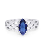Marquise Simulated Cubic Zirconia Infinity Shank Ring 925 Sterling Silver