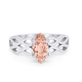 Marquise Simulated Cubic Zirconia Infinity Shank Ring 925 Sterling Silver