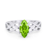 Marquise Simulated Cubic Zirconia Infinity Shank Ring 925 Sterling Silver