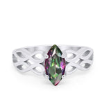 Marquise Simulated Cubic Zirconia Infinity Shank Ring 925 Sterling Silver