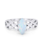Marquise Simulated Cubic Zirconia Infinity Shank Ring 925 Sterling Silver