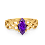 Marquise Simulated Cubic Zirconia Infinity Shank Ring 925 Sterling Silver